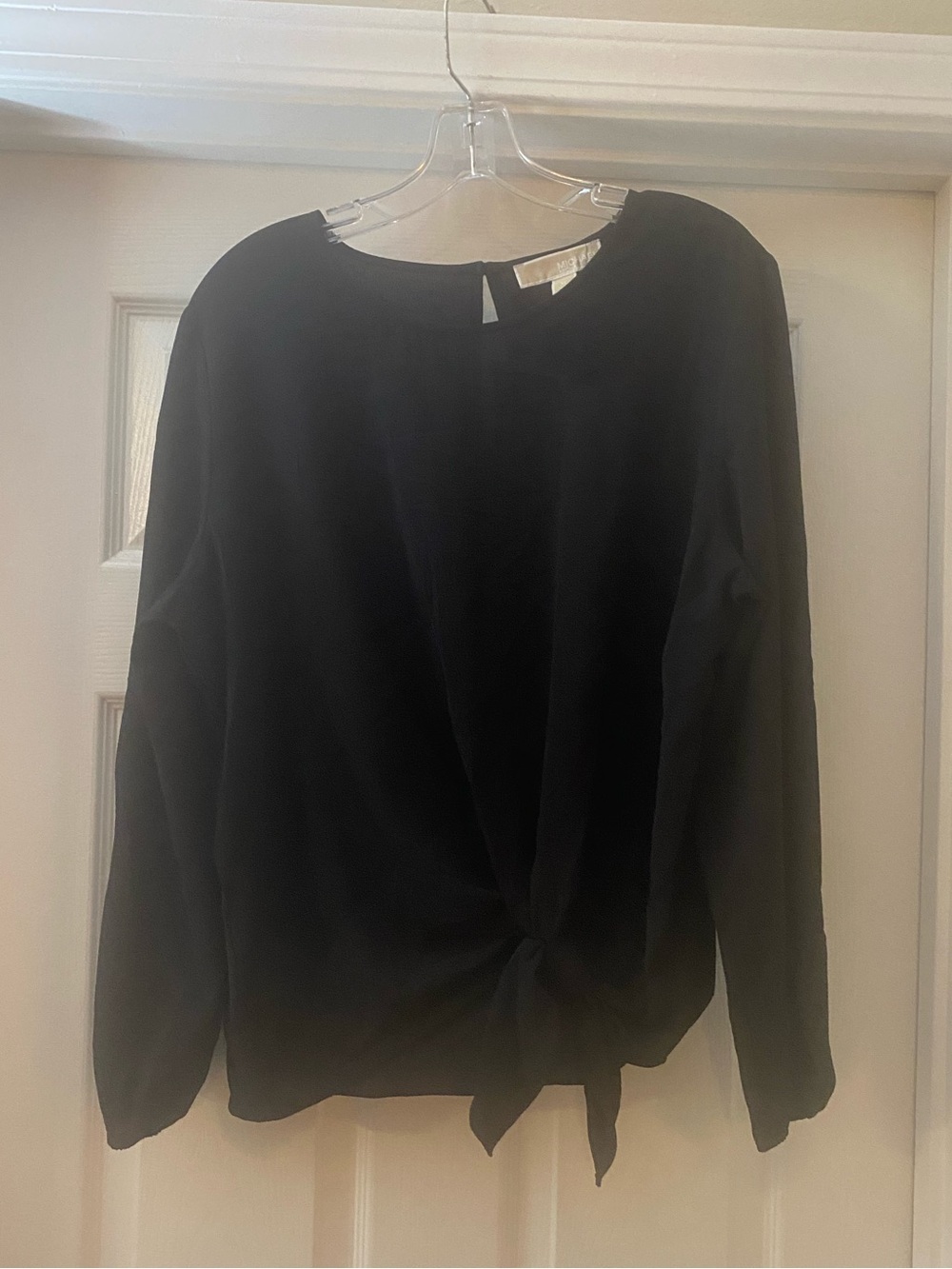 Michael Kors. Black Women's Tie- Blouse. Long Sleeve. Pullover. XL. NWT